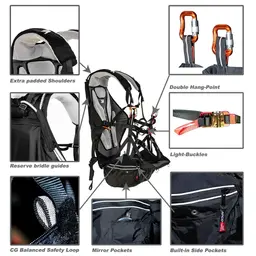 APCO SLT MK2 paramotor Harness - Normal Suspension - Paramaniac Edition Blue view 10