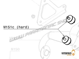 Vittorazi Moster 185 Silent MY25 - M151c - Antivibration mount 30 x 20 mm hard (right) 14/14 mm with Nuts (Set of 2)