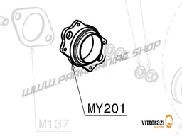 Vittorazi Moster 185 Silent MY25 - MY201 - Auspuff Flansch mit montiert Buchse 40/50 hours und Federn MY25