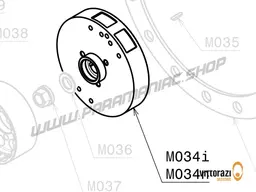 Vittorazi Moster 185 MY25 - M034n - Flywheel (Selettra) without aluminium toothed pulley Integrated