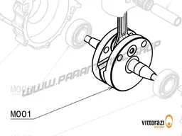 Vittorazi Moster 185 MY25 - M001 - Crankshaft with push rod, flywheel nut 10 x 1.25 mm and lock nut 10 x 1.25 mm