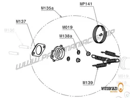 Vittorazi Moster 185 MY25 - M135a - Exhaust manifold with springs, security cable, gasket and nuts