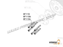 Vittorazi Moster 185 Factory MY25 - MF119b - Titanium screw 6 x 55 mm Tcei DIN 912 (set of 6)