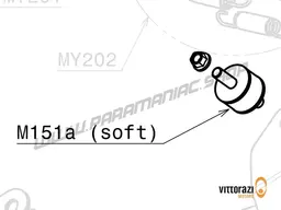 Vittorazi Moster 185 Plus MY25 - M151a - Vibration damping bracket 30 x 20 mm soft (left) 14/20 mm with nuts