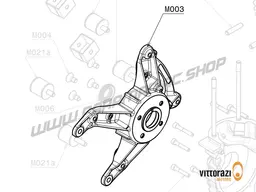 Vittorazi Moster 185 MY20 - M003 - Engine housing bracket with oil seal and screws, black (manual start version)