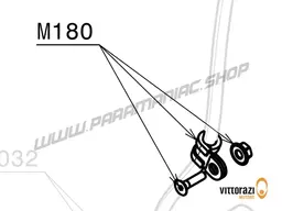 Vittorazi Moster 185 MY25 - M180 - Tube holding clamp 08/12 mm, screw 4 x 20 mm Tsei and nut with flange M4