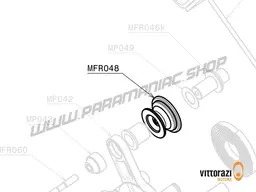 Vittorazi Moster 185 Factory MY25 - MFR048 - Rope guide Aluminium pulley Ø 36 mm with spacer washers, black