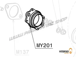 Vittorazi Moster 185 Plus MY25 - MY201 - Auspuff Flansch mit montiert Buchse 40/50 hours und Federn MY25