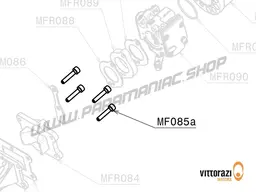 Vittorazi Moster 185 Factory MY25 - MF085a - Titanium screw 5 x 25 mm Tcei DIN 912 (set of 4)