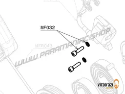 Vittorazi Moster 185 Factory MY25 - MF032 - Titanium screw 5 x 20 mm Tcei DIN 912 and locking disc Ø 5 mm (set of 2)
