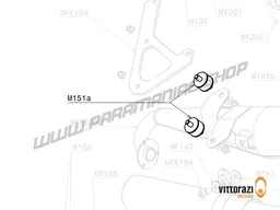 Vittorazi Moster 185 Factory MY25 - M151a - Vibration damping bracket 30 x 20 mm soft (left) 14/20 mm with nuts