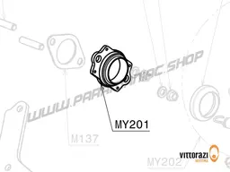 Vittorazi Moster 185 Factory MY25 - MY201 - Exhaust flange with mounted bushing 40/50 hours and springs MY25