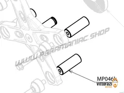 Vittorazi Moster 185 Plus MY25 - MP046k - Aluminium spacers orange with dedicated screws 6 x 63 mm (set of 4)