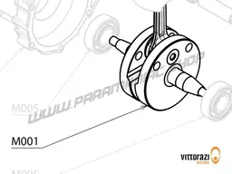 Vittorazi Moster 185 Silent MY25 - M001 - Crankshaft with push rod, flywheel nut 10 x 1.25 mm and lock nut 10 x 1.25 mm