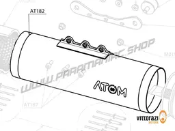 Vittorazi Atom 80 MY25 - AT182 - Aluminium silencer pipe, black