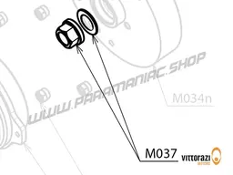 Vittorazi Moster 185 Silent MY25 - M037 - Nut with flange 10 x 1.25 mm and Ondulated spring washer Ø 10.5 x 18.0 mm DIN 137B