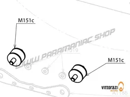 Vittorazi Atom 80 - M151c - Vibration damping mount 30 x 20 mm hard (right) 14/14 mm with nuts (set of 2)