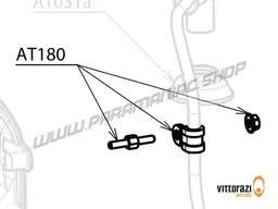 Vittorazi Atom 80 MY25 - AT180 - Tube retaining clamp 08/12 mm, grub screw 4 x 30 mm and nut with flange M4