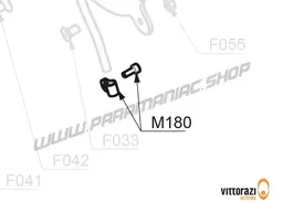 Vittorazi Fly 100 Evo2 MY25 - M180 - Tube retaining clamp 08/12 mm, bolt 4 x 20 mm Tsei and nut with flange M4