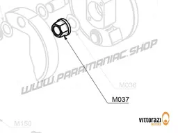 Vittorazi Fly 100 Evo2 MY25 - M037 - Nut with flange 10 x 1.25 mm and corrugated spring washer Ø 10.5 x 18.0 mm
