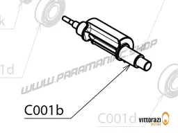 Vittorazi Cosmos 300 MY25 - C001b - Countershaft with Bearings and Key-hole tang 3 x 10 mm