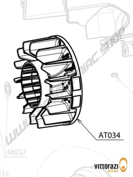 Vittorazi Atom 80 MY25 - AT034 - Flywheel (Selettra) with aluminium toothed pulley Integrated