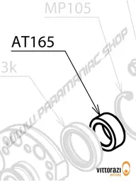 Vittorazi Atom 80 MY22 - AT165 - Bearing spacer with O-ring viton 17 x 1.00 mm