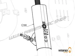 Vittorazi Cosmos 300 MY25 - C160 - Aluminium pipe silencer length 300 mm