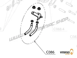 Vittorazi Cosmos 300 MY25 - C086 - Bending passage in steel for throttle cable (set of 2), inox bracket and nut