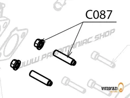 Vittorazi Cosmos 300 MY25 - C087 - Grub screw Ø 8 x 34.3 mm (set of 2) and copper locking nuts high temperature 8 x 1.25 mm