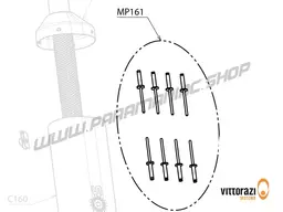 Vittorazi Cosmos 300 MY25 - MP161 - Inox rivet Ø 5 mm (set of 10)