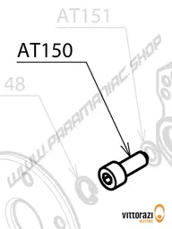Vittorazi Atom 80 MY25 - AT150 - Special screw 8 x 20 mm Tcei DIN912 and copper washers Ø 8 x 14 mm, black