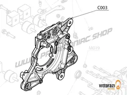 Vittorazi Cosmos 300 MY25 - C003 - Engine carter support with Bolts and Plastic bushing, black
