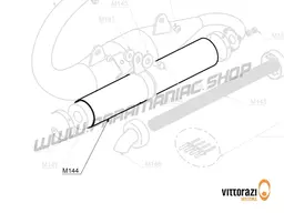 Vittorazi Fly 100 Evo2 MY22 - M144 - Carbon fibre pipe silencer 350 mm with finishing tie