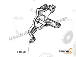 Vittorazi Cosmos 300 MY25 - C042b - Starter structure mounted with central pin M8 and aluminium cable passage bushing