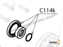Vittorazi Cosmos 300 MY25 - C114k - Bushing for propeller shaft mounting, oil seal viton 35/52 /7 (C113) and O-ring Ø 21, 9 5x 1, 78 (C114a)