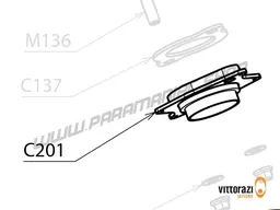 Vittorazi Cosmos 300 MY25 - C201 - Exhaust flange, with mounted bushing 40/50 hours and springs MY25