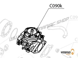 Vittorazi Cosmos 300 MY25 - C090k - Carburettor Tillotson (external pulse circuit) with air box connector and plate